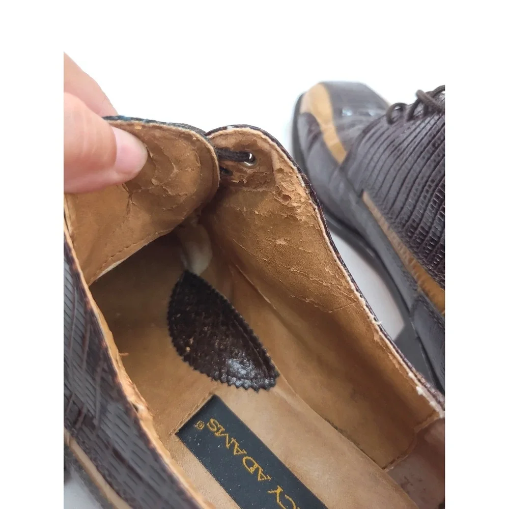 Stacy Adams Genuine Snakeskin Dress Shoes Two Tone Brown Tan 9.5 M **READ**